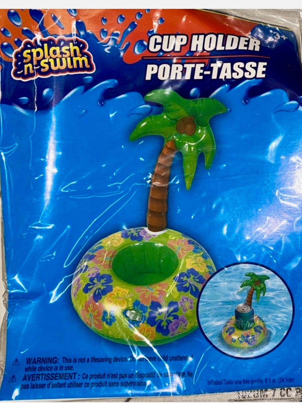 🌺 Splash n' Swim Tropical Palm Tree Inflatable Pool Cup Holder 🍹🏖️